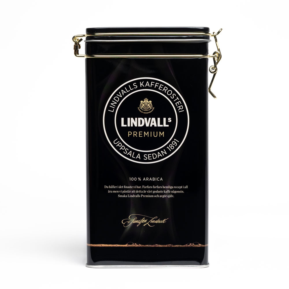 Kaffeburk svart - Plåtburk premium